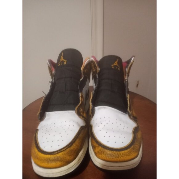 Nike Air Jordan 1 Mid Se Gs Suze 7Y Wear-away Taxi Yellow Black Aj1 DQ8418071 - Picture 7 of 14